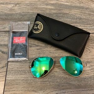 Ray Ban Aviators with Green Lenses
